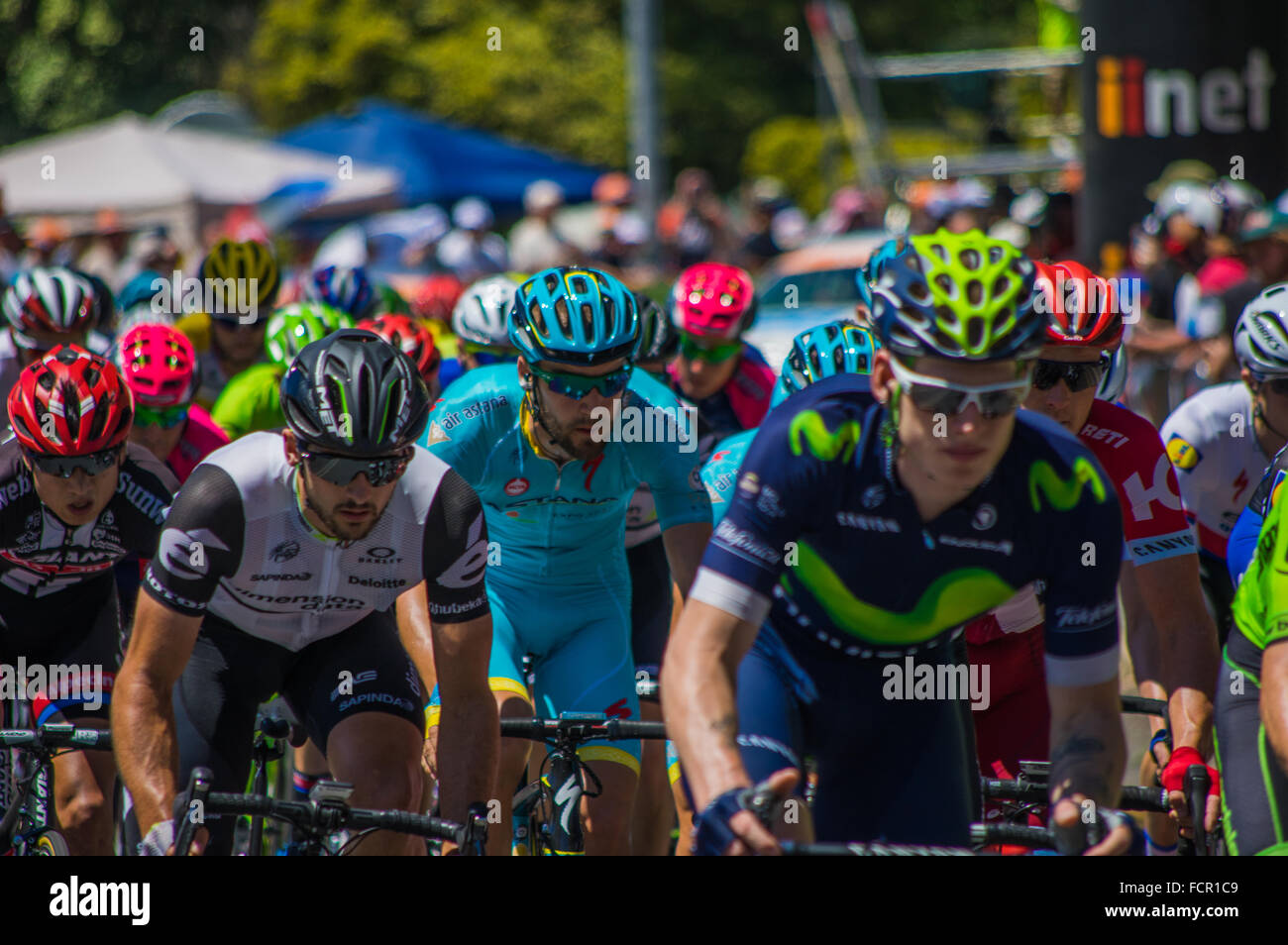 Adelaide Australia January 24 2016 The Tour Down Under races through the city streets of Adelaide Stock Photo