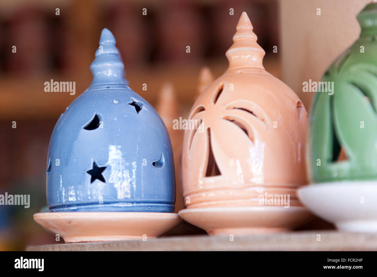 Adobe incense burner for sale in Nizwa souk. Sultanate of Oman, Middle