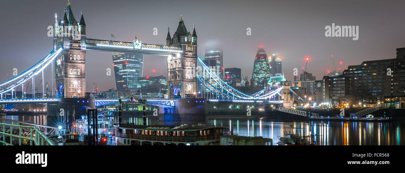 Tower Bridge on a misty morning Stock Photo