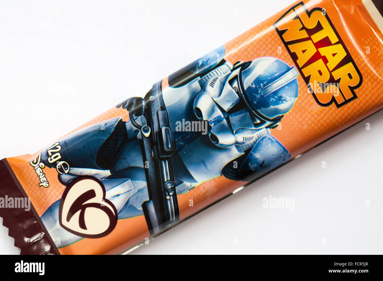 Star Wars chocolate bar from Star Wars 9 piece selection box chocolates from Kinnerton set on white background Stock Photo