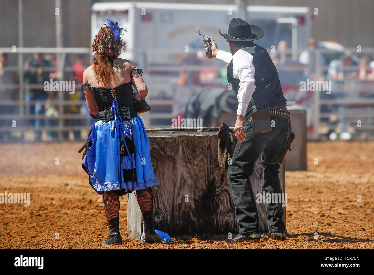 Cowboy re-enactment shootout at Arcadia All-Florida Championship P.R.C ...