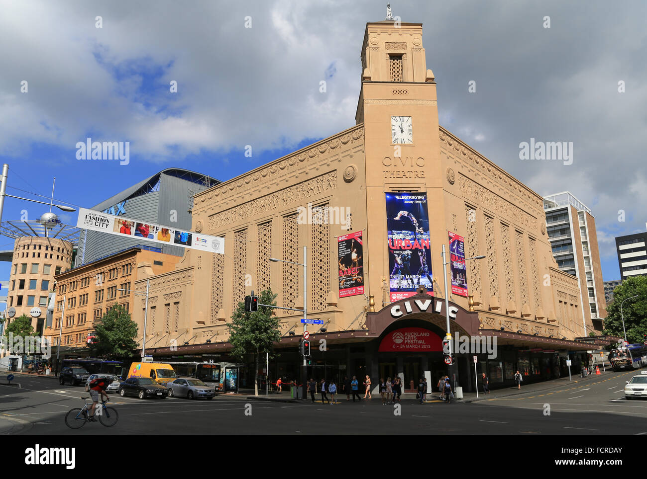 The Civic Theatre at the corner of Queen Street and Wellesley St West, Auckland, New Zealand. Stock Photo