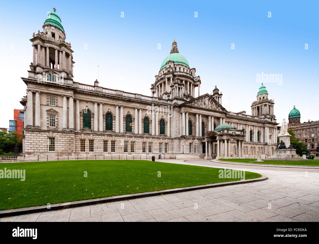 Belfast City Hall and Donegall Square in Northern Ireland, UK Stock Photo