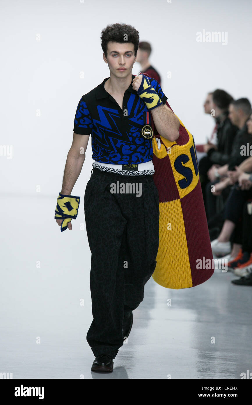 Sibling SS16 Catwalk at London Collections Men © Denise Maxwell / Alamy Stock Photo Stock Photo