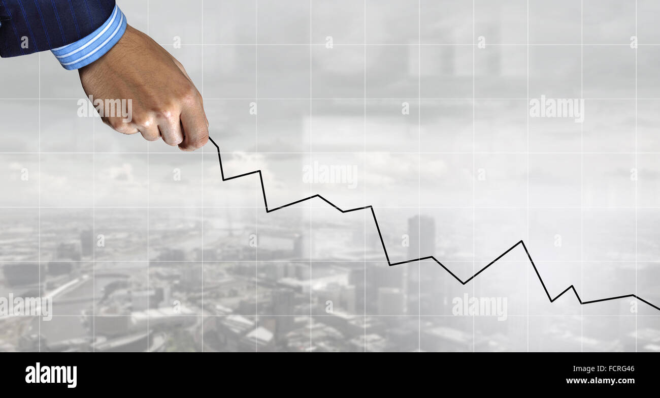 Hand of businessman drawing with pencil increasing graph Stock Photo ...