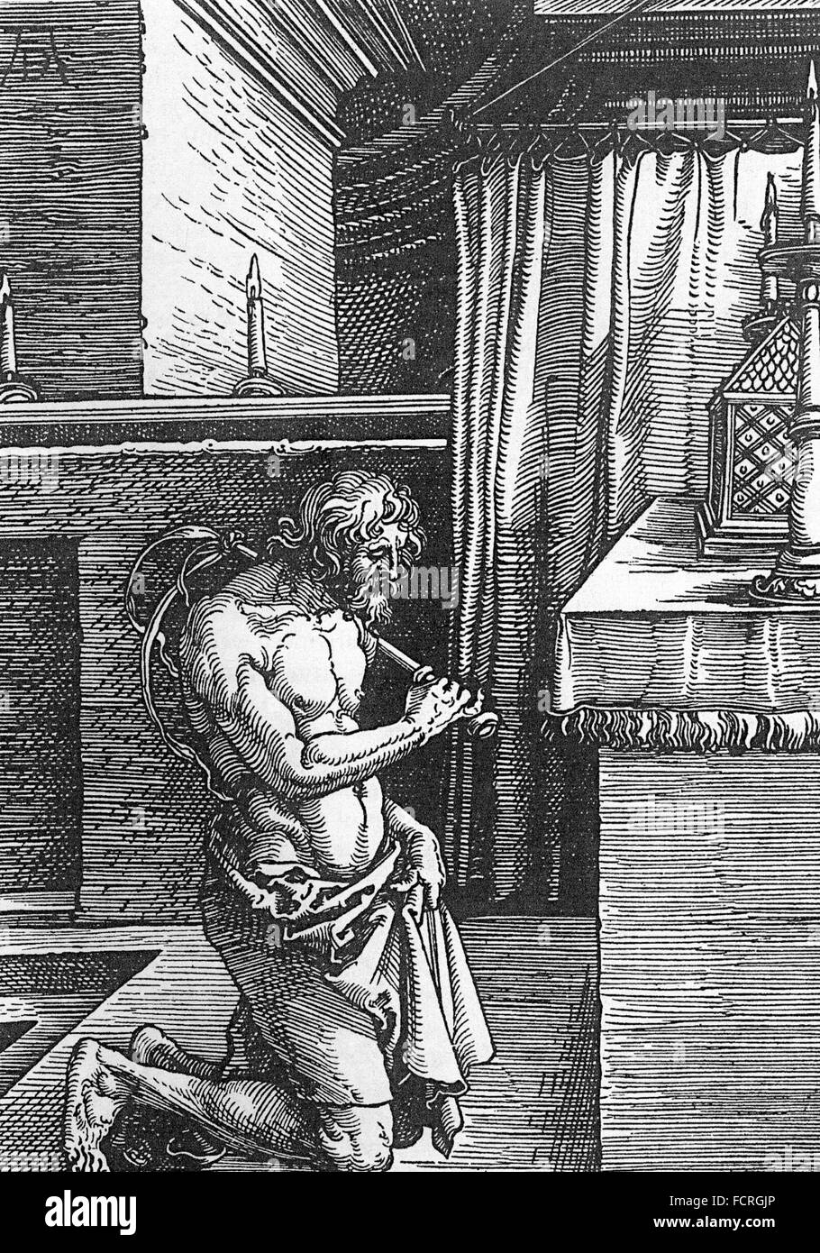 ALBRECHT DURER (1471-1528) German artist. Wood engraving of a flagellant made in 1510