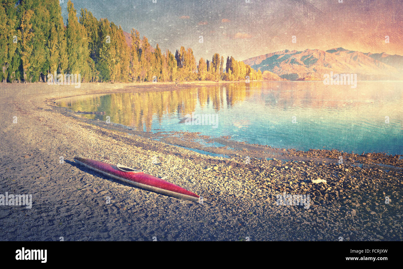 Natural beautiful landscape of mountain lake and forest Stock Photo - Alamy
