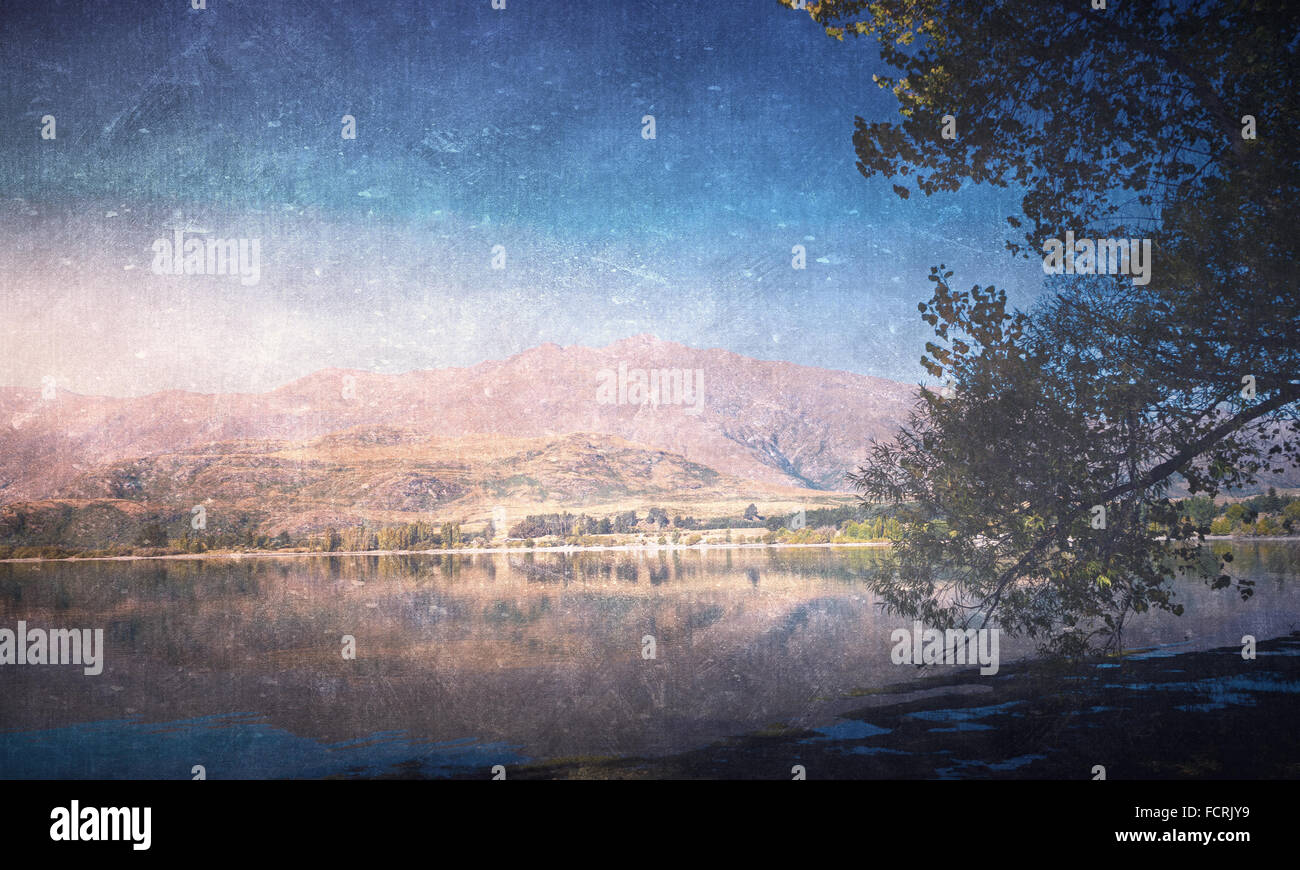 Natural beautiful landscape of mountain lake and forest Stock Photo - Alamy