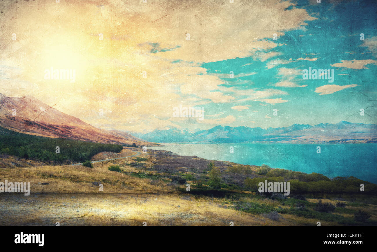 Natural beautiful landscape of mountain lake and forest Stock Photo - Alamy
