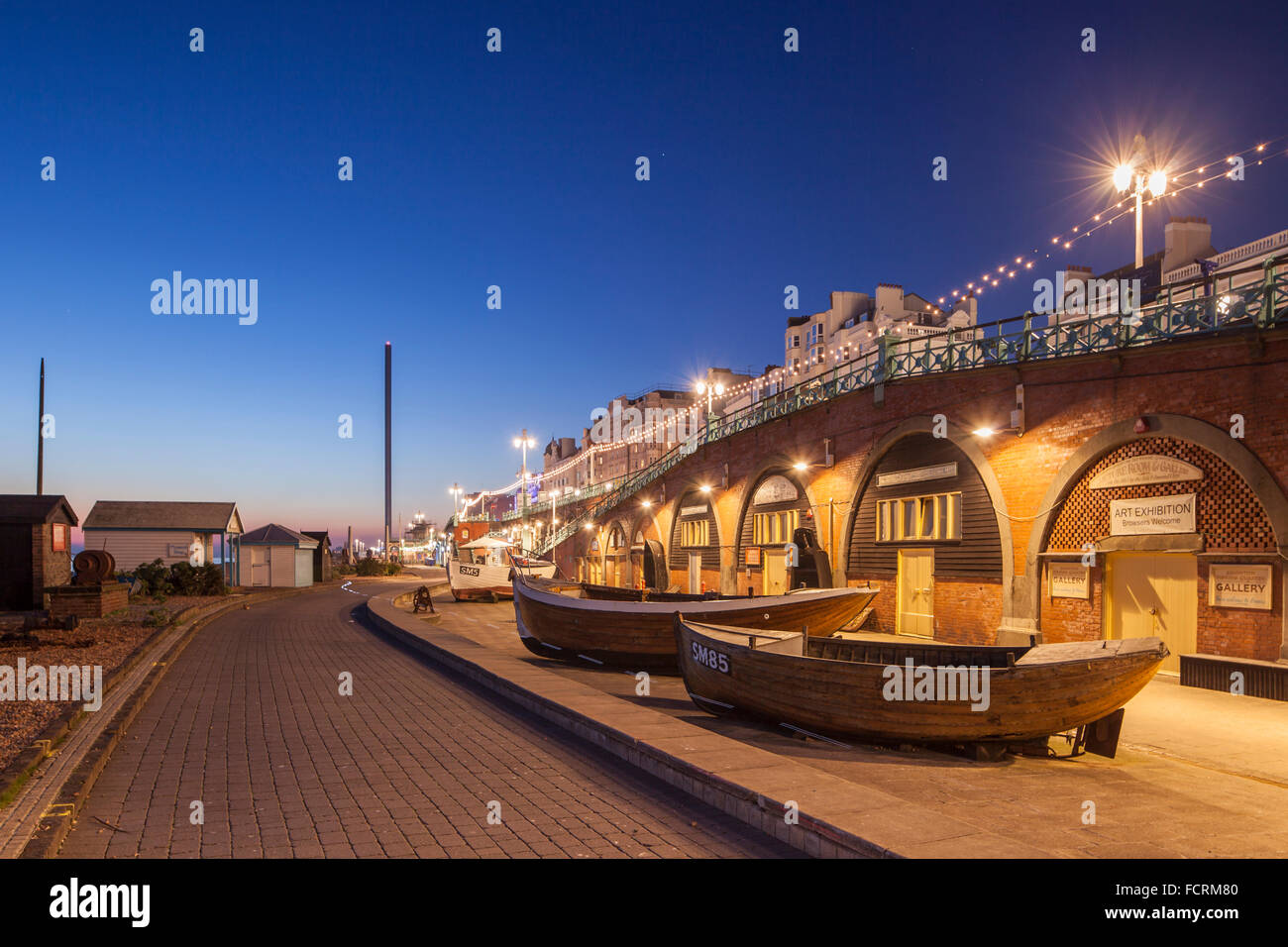 Winter evening at Fishing Museum on Brighton seafront, East Sussex, England. Stock Photo