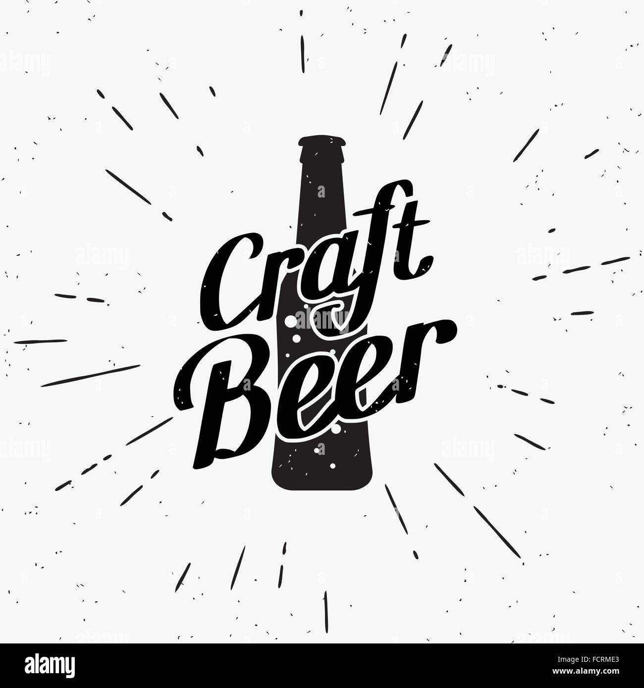Craft beer black label Stock Vector