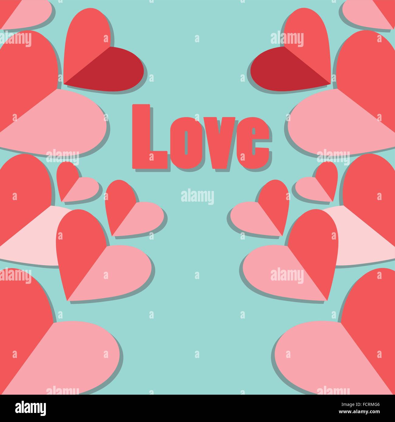 Beautiful vector illustration with red heart for lovers Stock Vector ...
