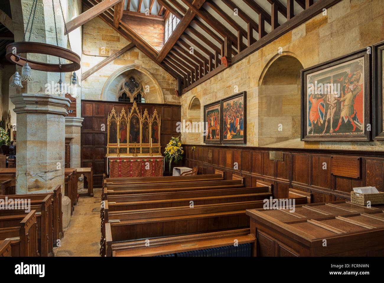 Interior of St Michael and All Angels church in Withyham village, East