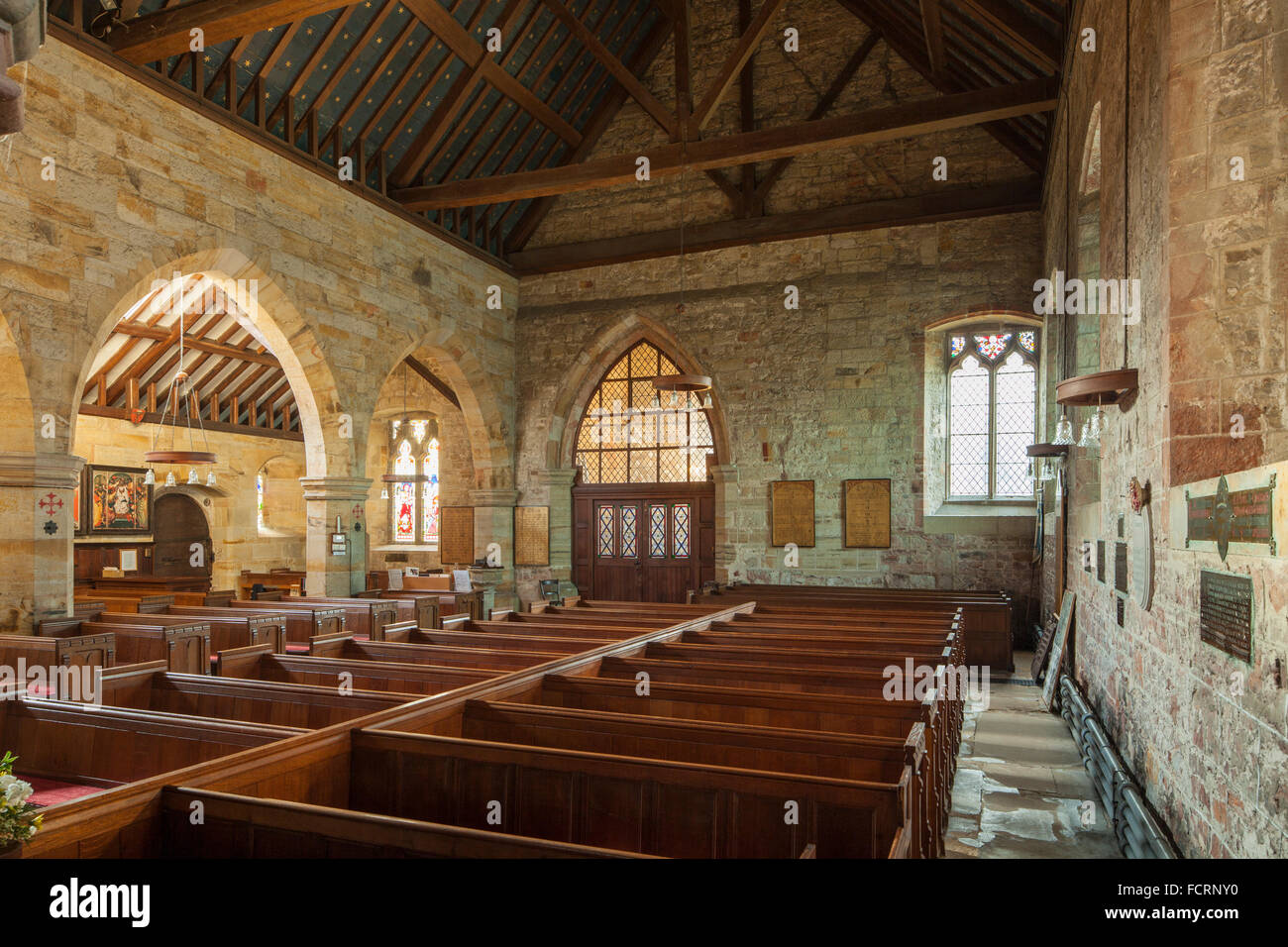Interior of St Michael and All Angels church in Withyham village, East
