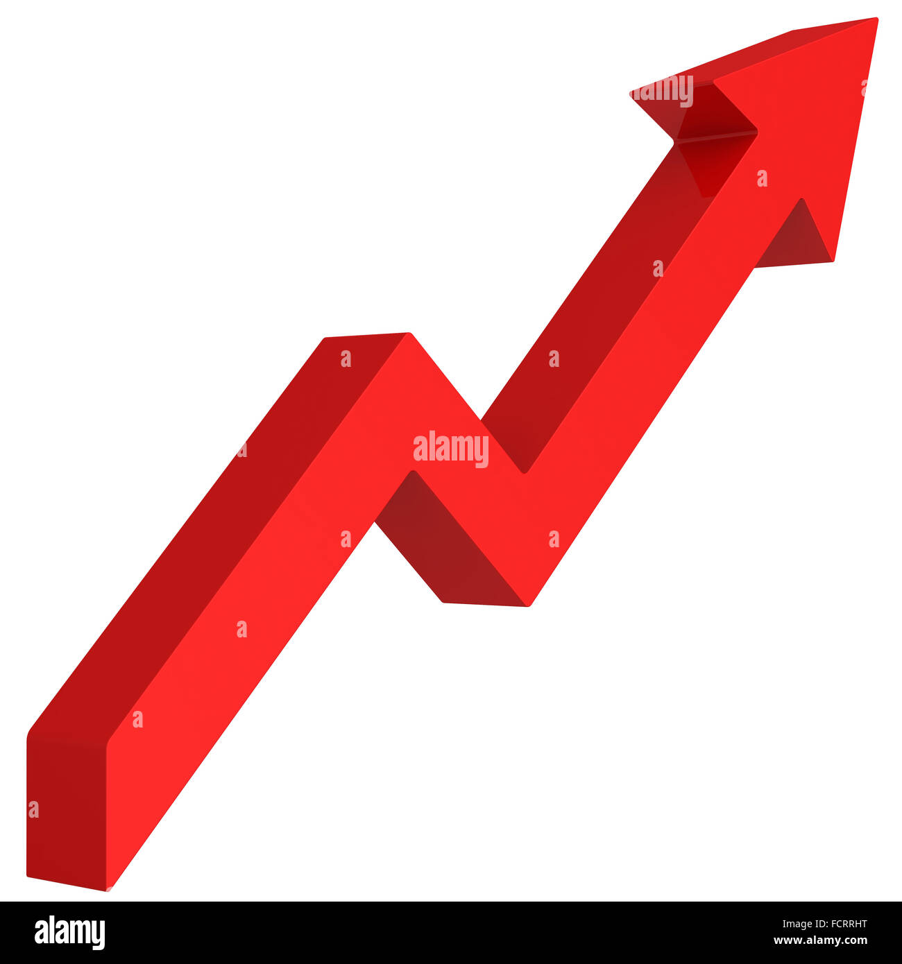 3d red arrow on isolated white background Stock Photo - Alamy