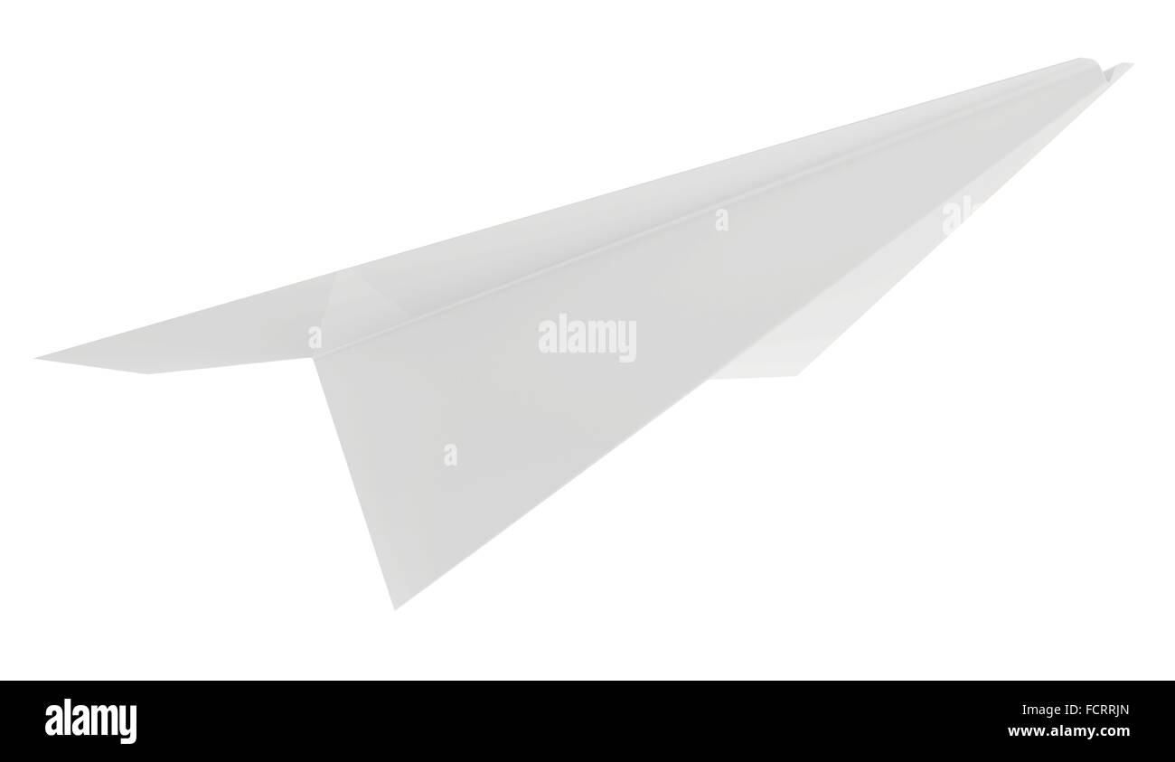 Paper plane. Isolated on white background. Clean 3d render Stock Photo