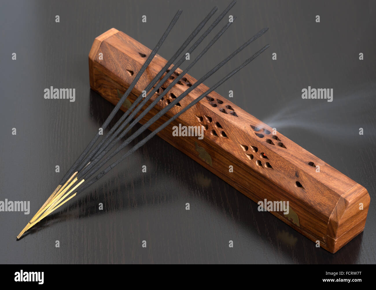 India incense sticks on black background Stock Photo Alamy