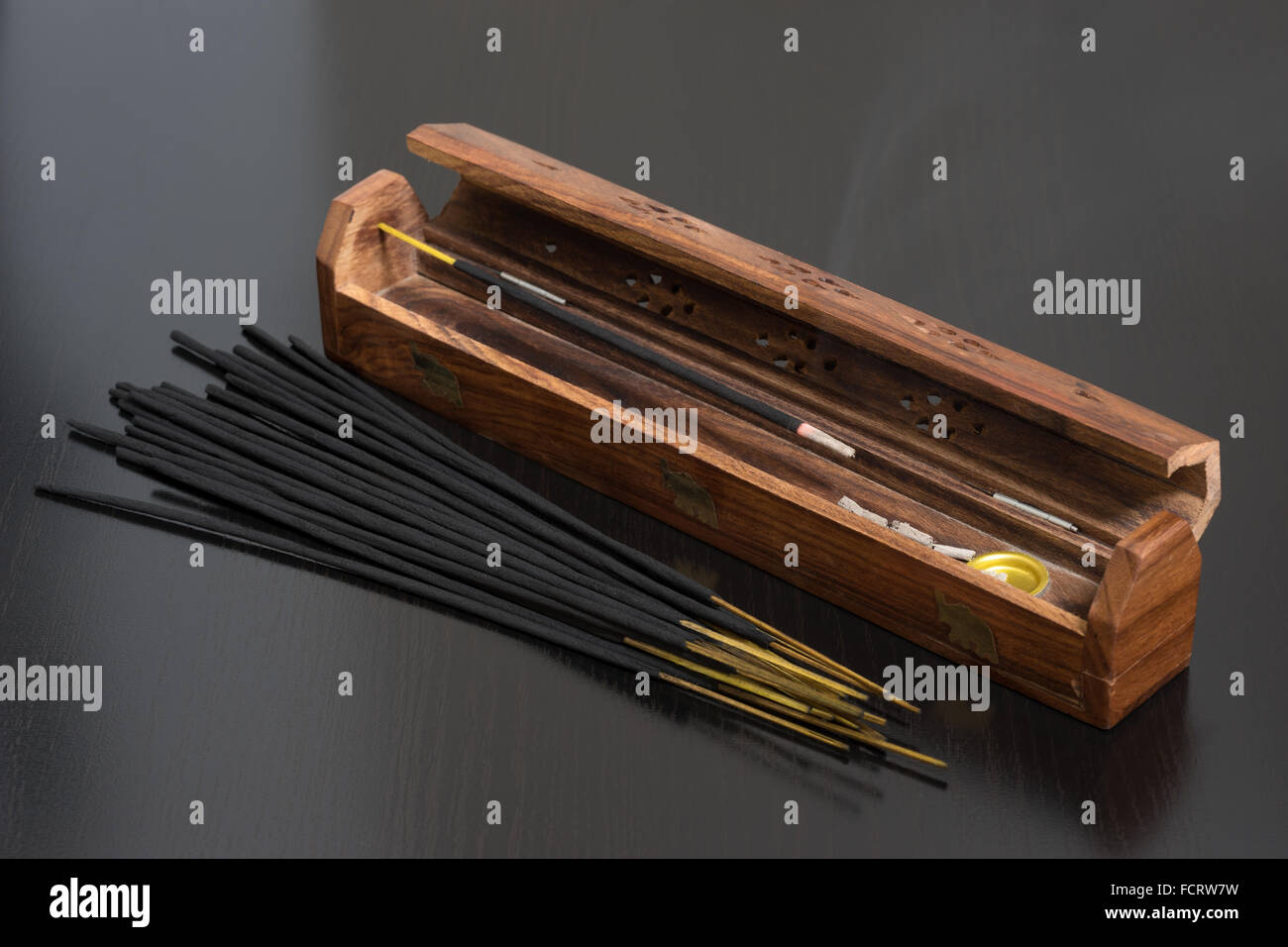 India incense sticks on black background Stock Photo Alamy