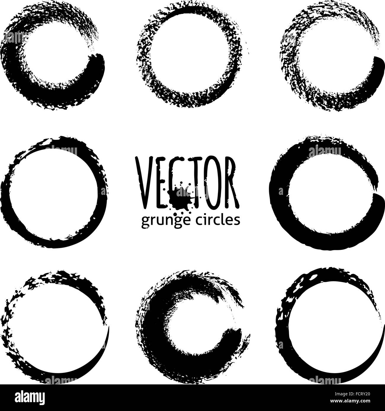 Black grunge paint circles Black and White Stock Photos & Images - Alamy