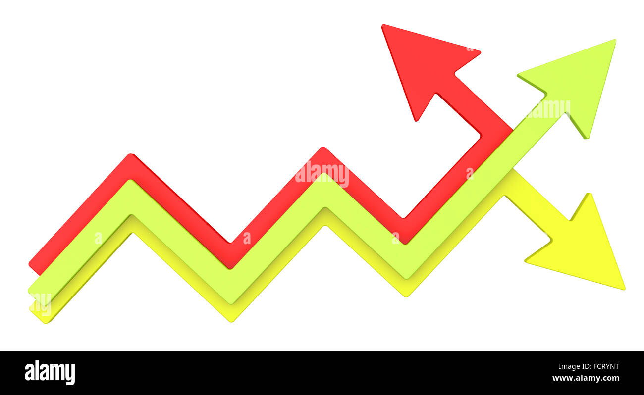 Arrows graphs move in different directions Stock Photo - Alamy