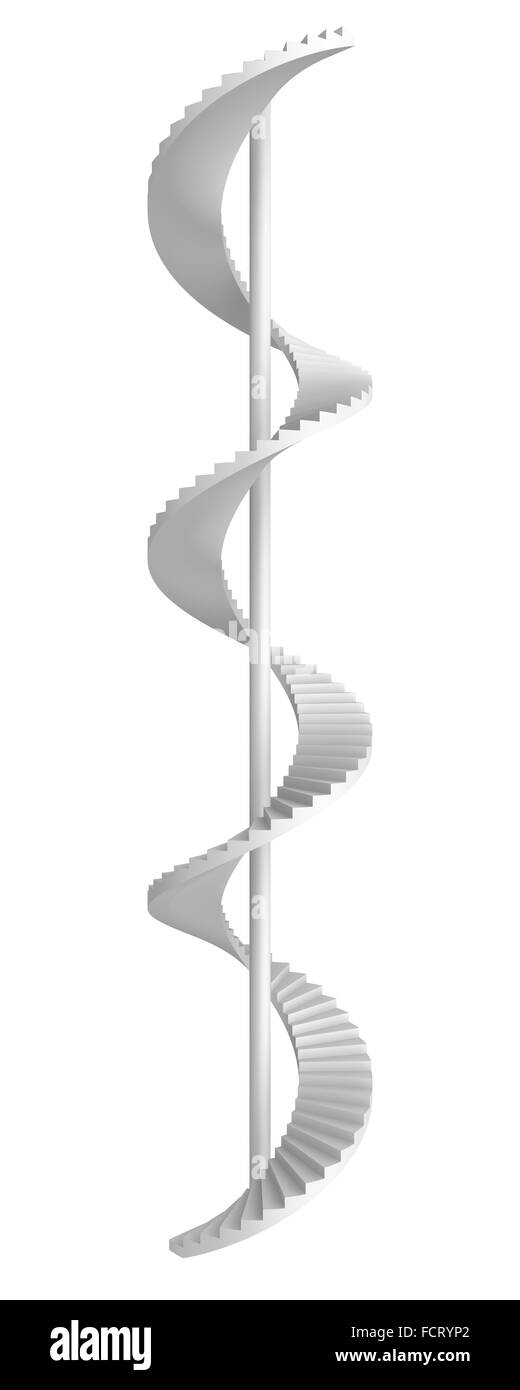 Spiral staircase. 3d render on white background Stock Photo