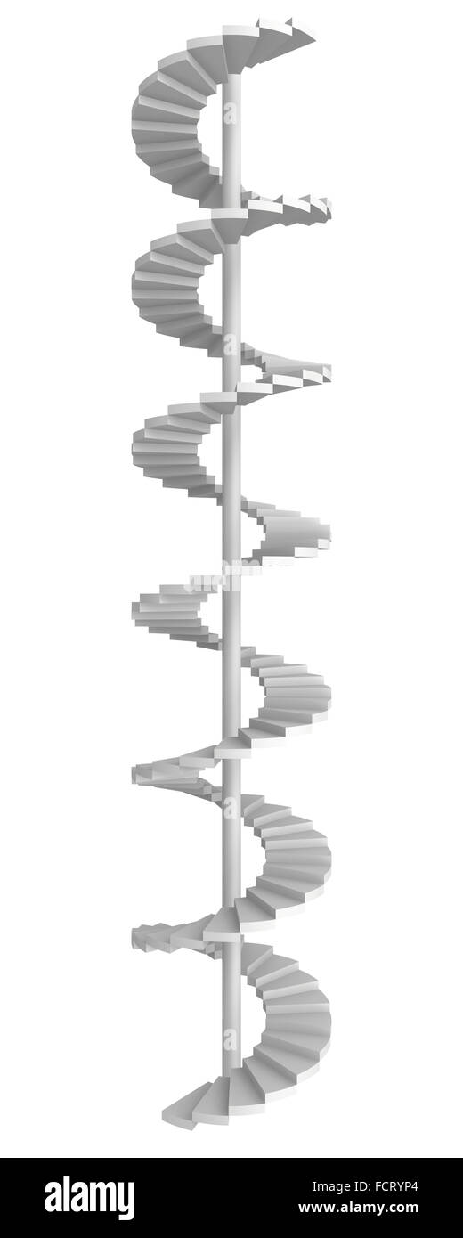 Gray spiral staircase. Stock Photo