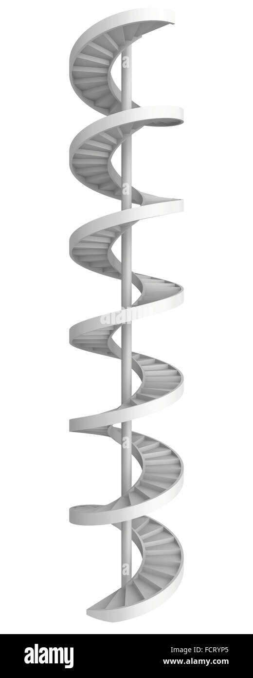 Spiral staircase. 3d render on white background Stock Photo