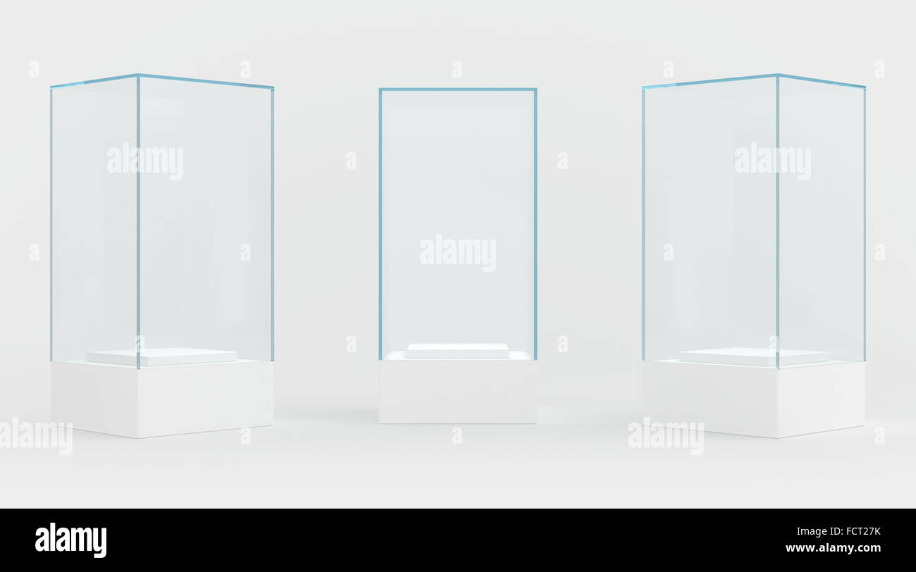 display case. 3d render. isolated on gray background Stock Photo - Alamy