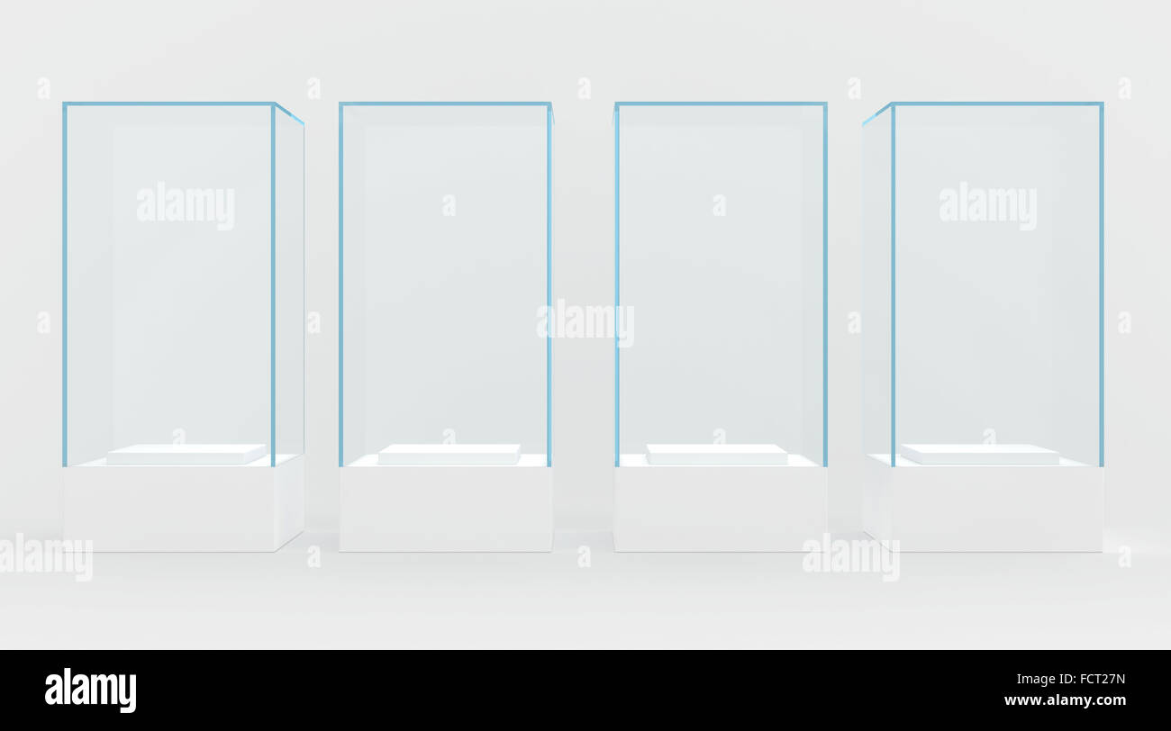 display case. 3d render. isolated on gray background Stock Photo - Alamy