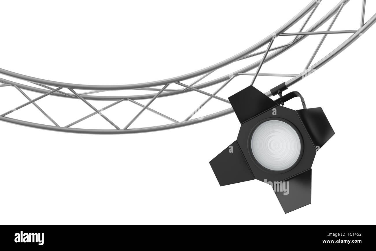 Spotlights hanging on a metal frame Stock Photo Alamy