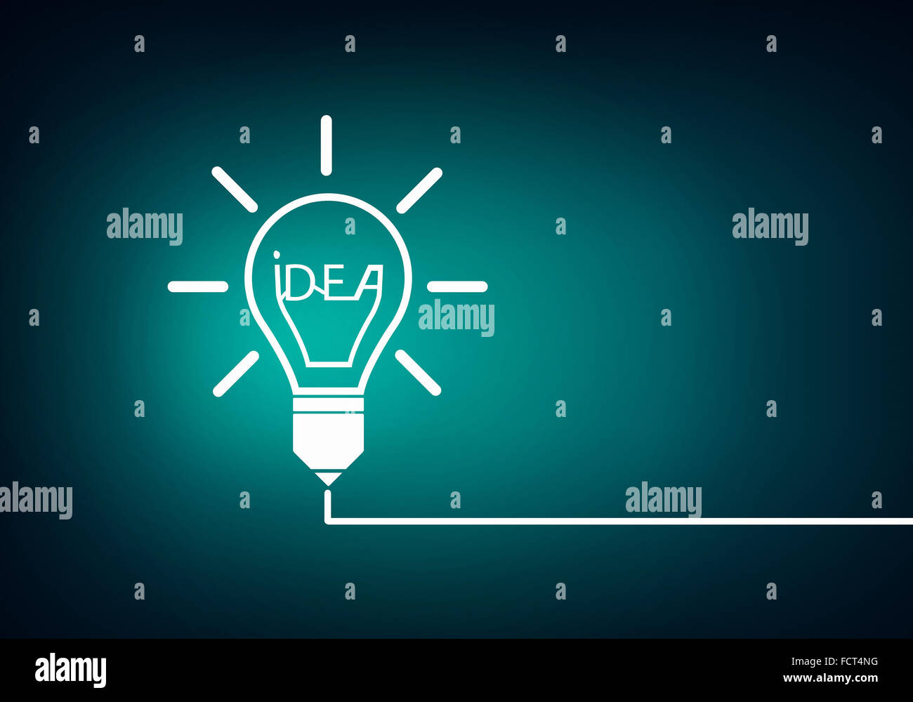 Abstract image with drawn light bulb on blue background Stock Photo - Alamy