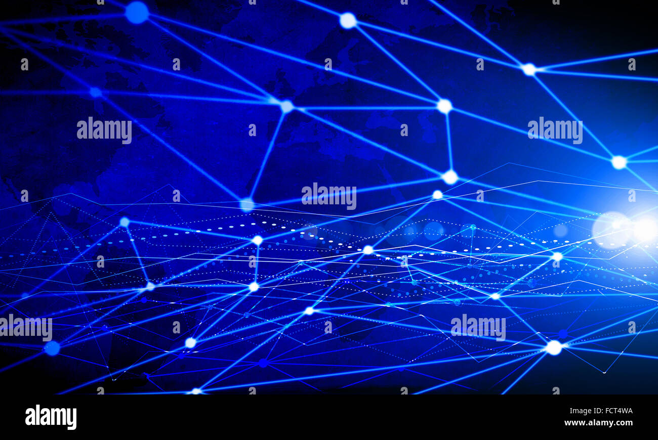 Highi Tech Network Graph Business abstract image with high tech graphs and binary code Stock ...