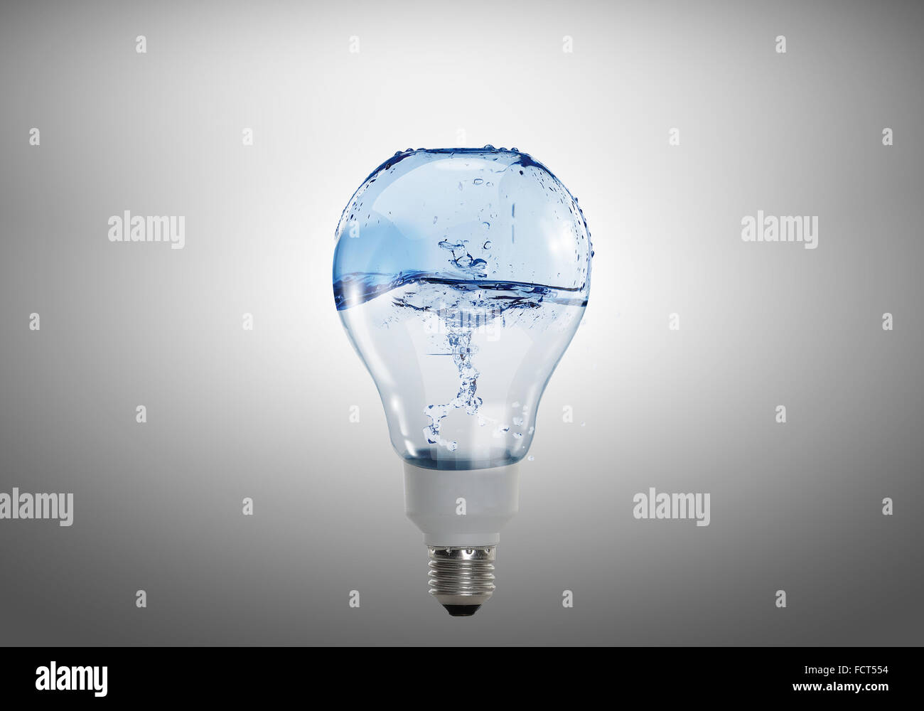 Energy and ecology concept with light bulb with water inside Stock ...