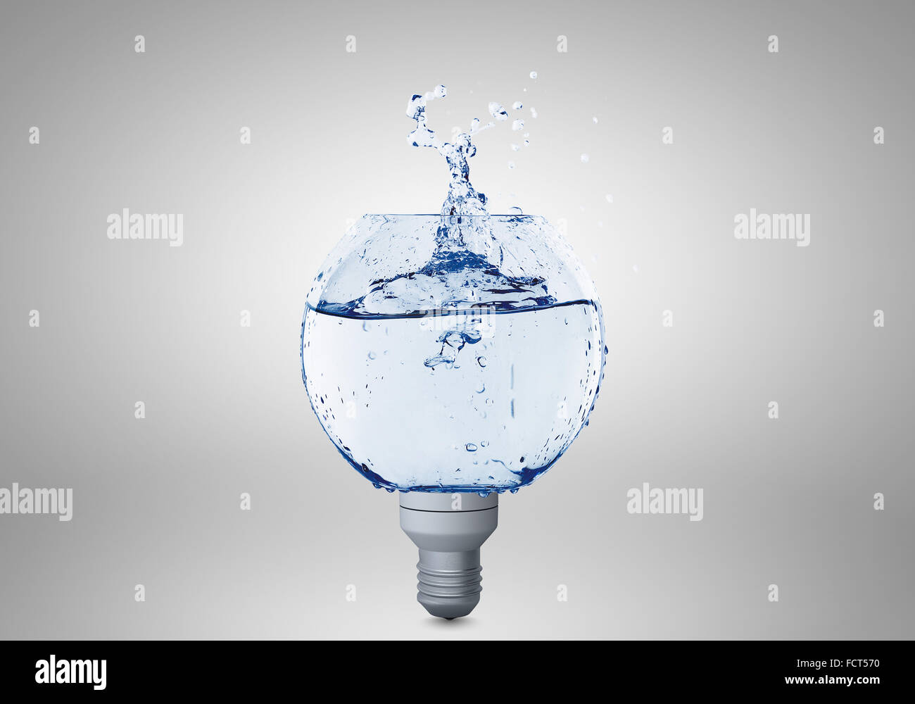 Energy and ecology concept with light bulb with water inside Stock ...