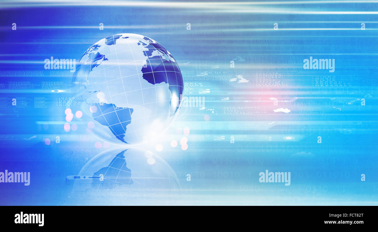 Background conceptual image of digital globe and binary code Stock ...