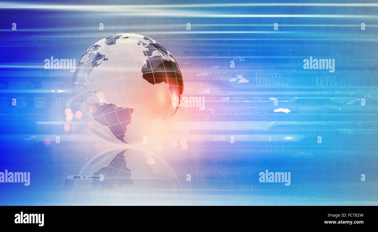 Background conceptual image of digital globe and binary code Stock ...