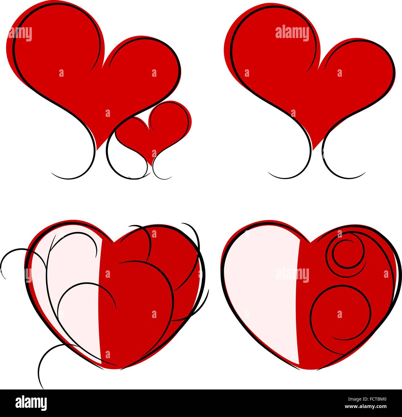 Red heart in love drawing concept illustration Stock Vector Image & Art ...