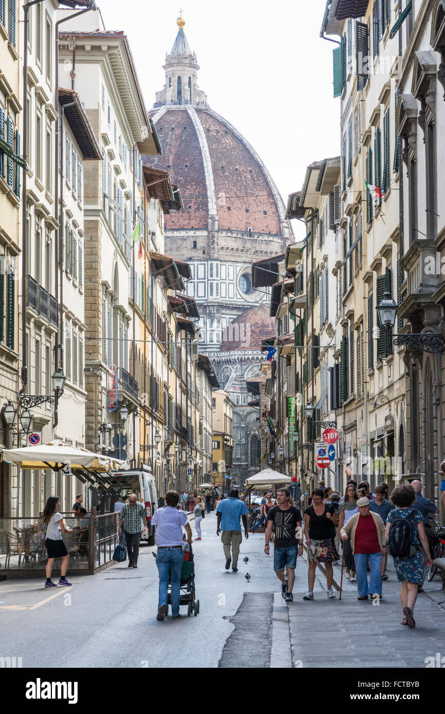 Florence,Italy-august 26,2014:view of the santa Maria del fiore particular in the centre of Florence during a cloudy day. Stock Photo