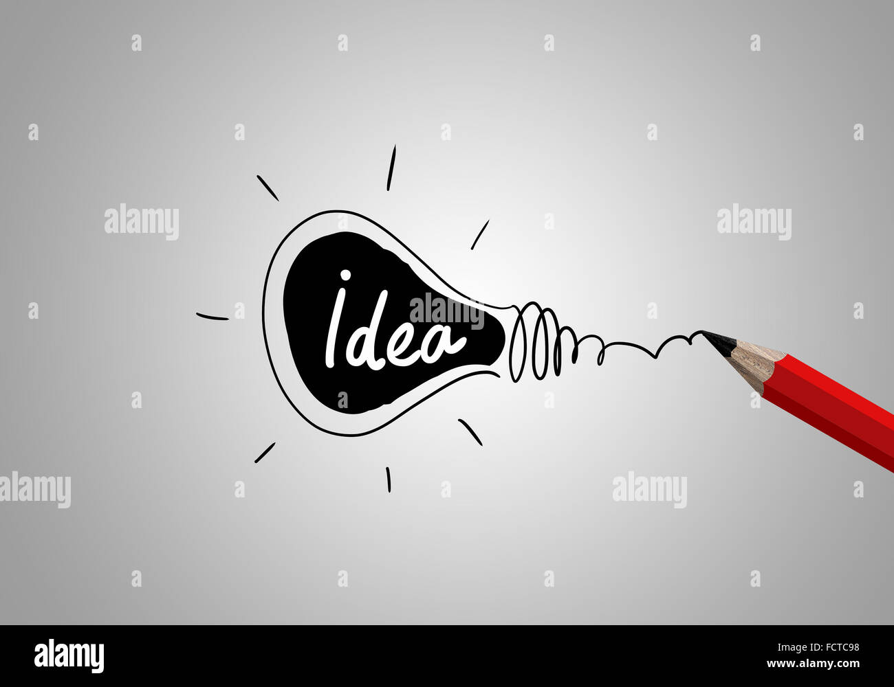 Idea concept image with pencil drawing light bulb Stock Photo - Alamy