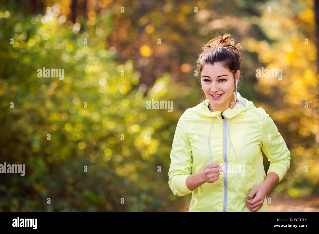 Young woman running Stock Photo