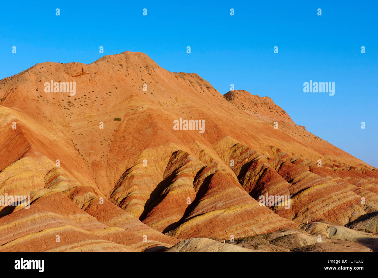 China, Gansu Province, colorful Danxia landform in Zhangye, Unesco world heritage Stock Photo