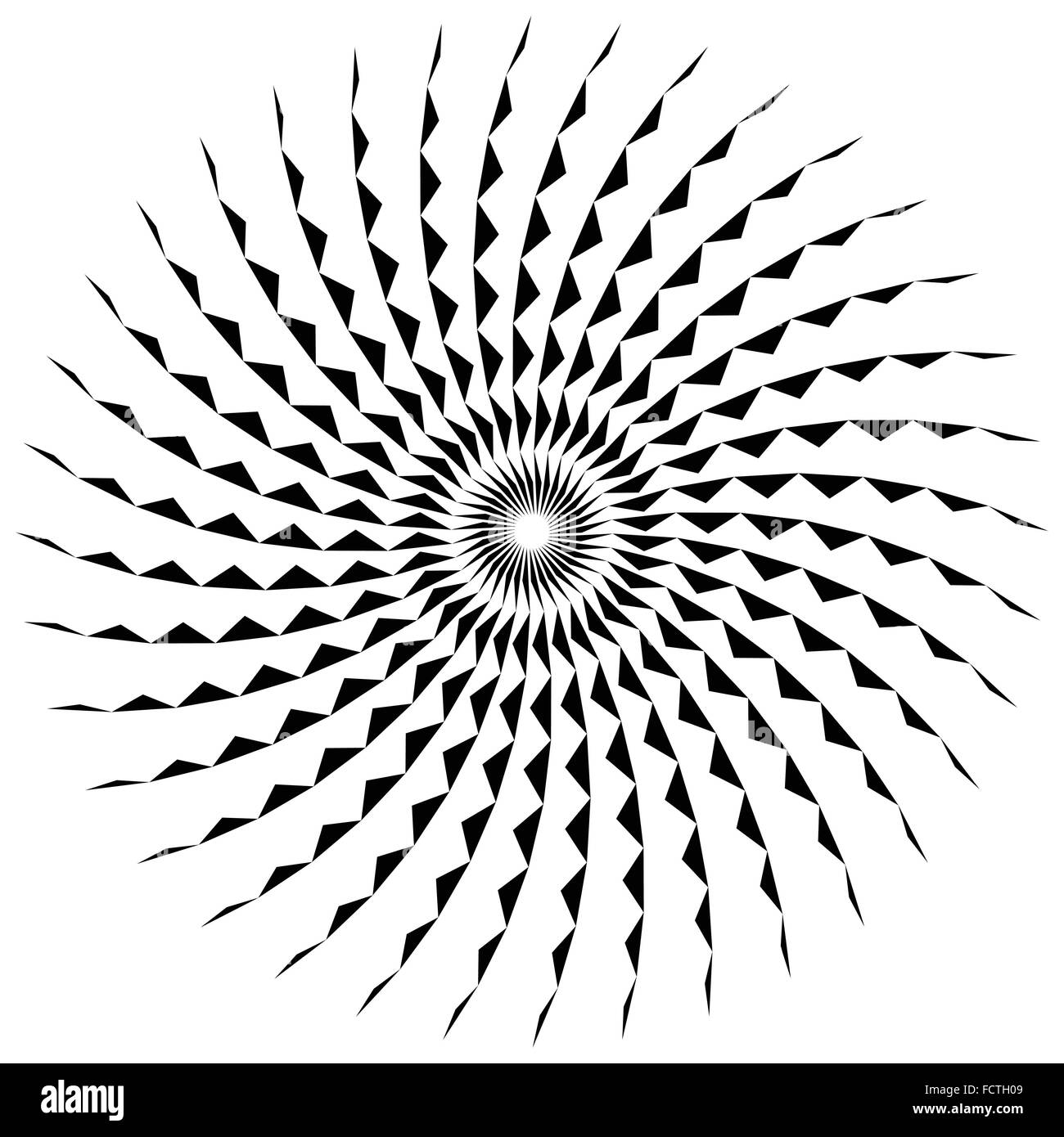 Abstract spiral shape in angular style. Monochrome vector art Stock ...