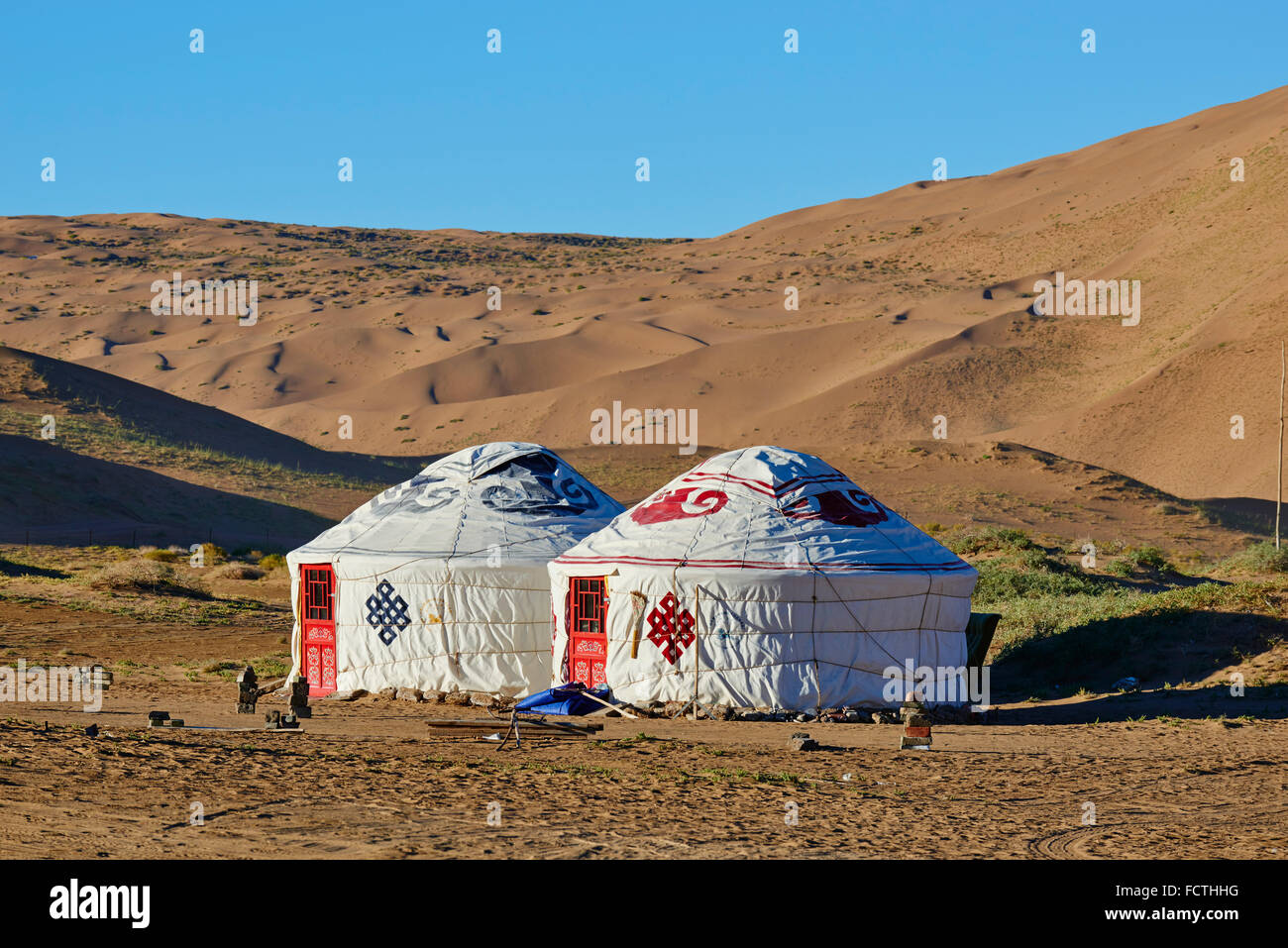 China, Inner Mongolia, Badain Jaran desert, Gobi desert Stock Photo