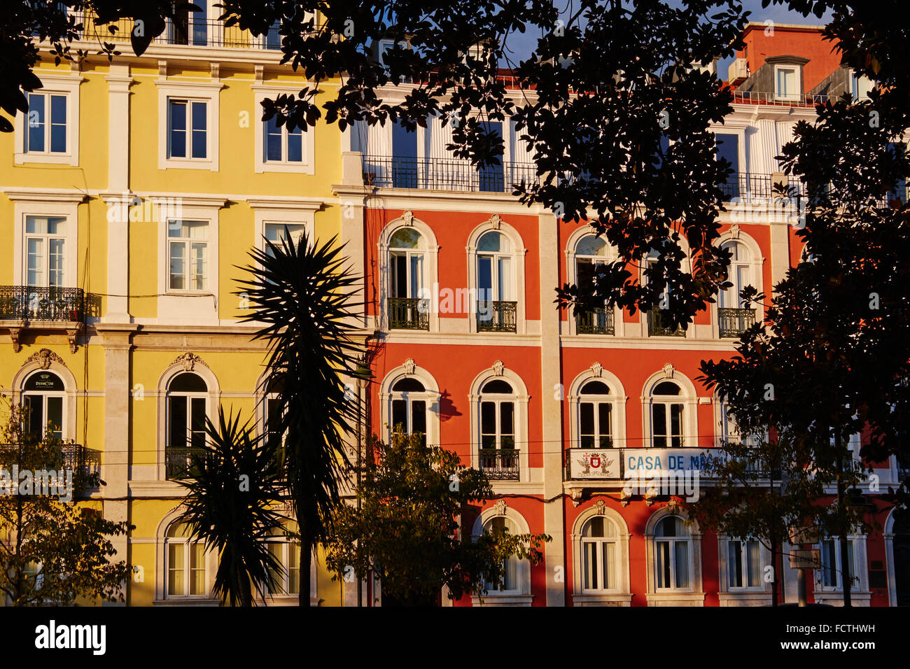 Portugal, Lisbon, front building on Jardim do Principe real Stock Photo