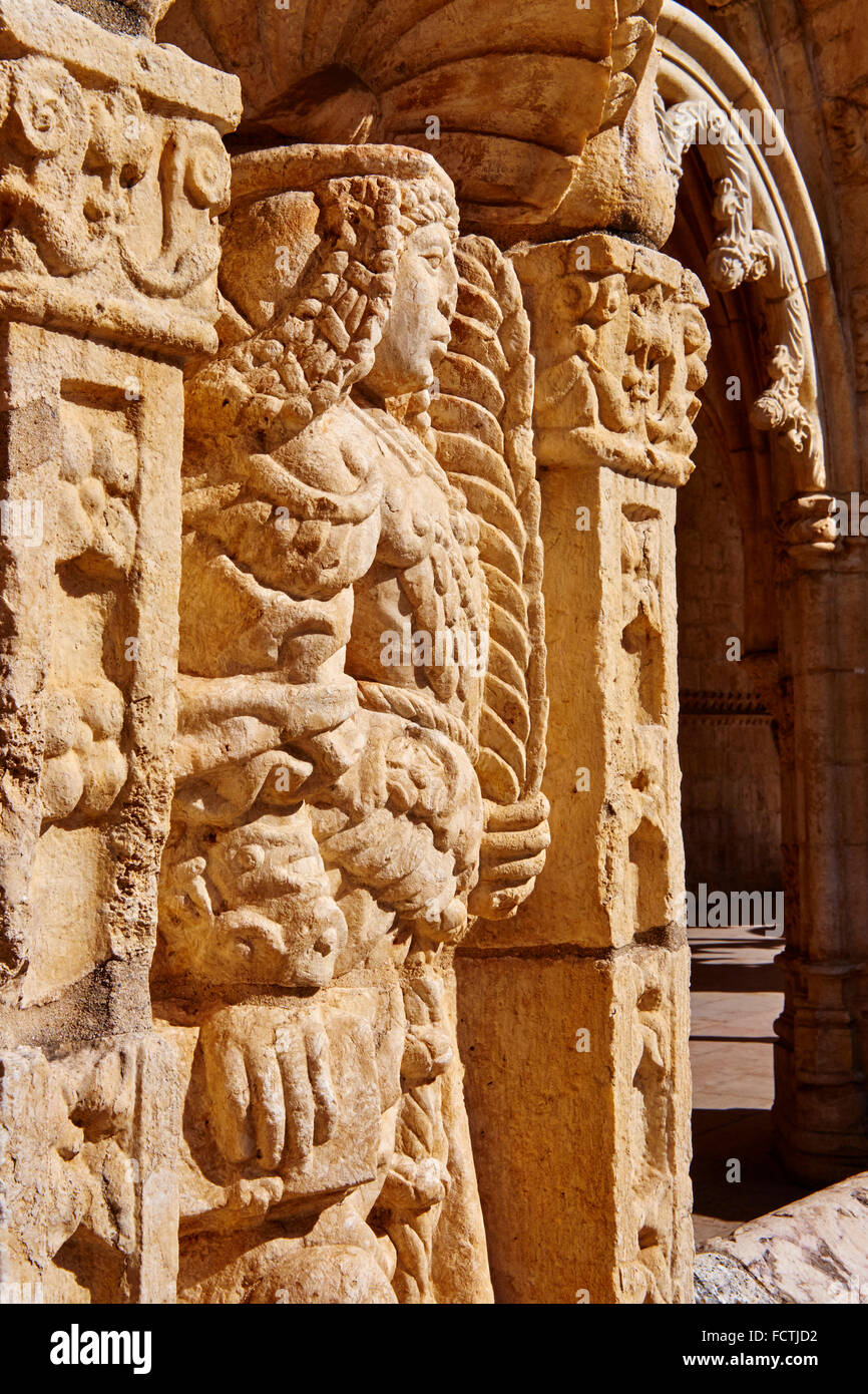Portugal, Lisbon, mosteiro dos Jeronimos, Jeronimos monastery, UNESCO world heritage, the cloister Stock Photo