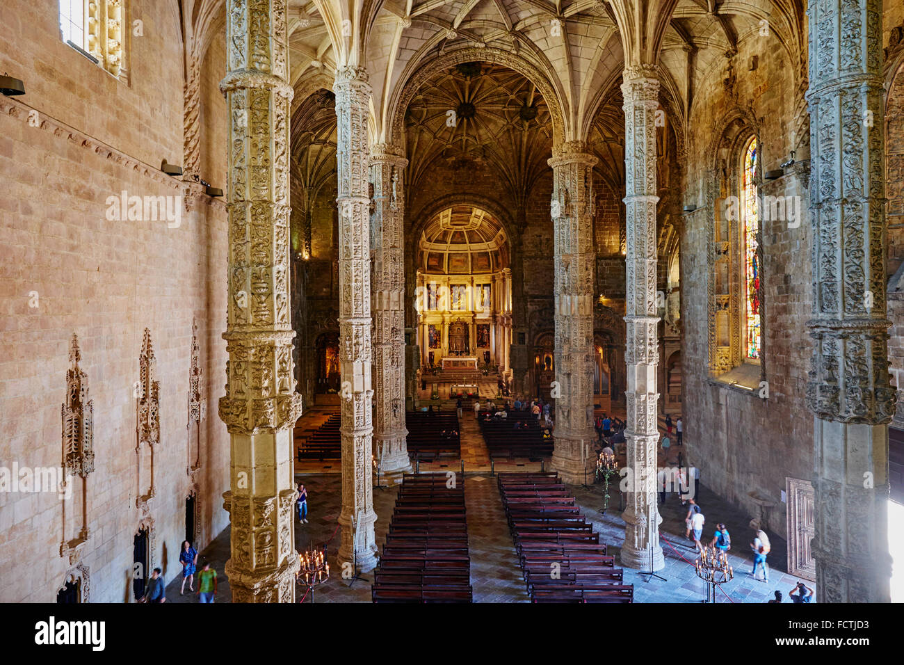 Portugal, Lisbon, mosteiro dos Jeronimos, Jeronimos monastery, UNESCO world heritage, Santa Maria church, decoration and scultpt Stock Photo