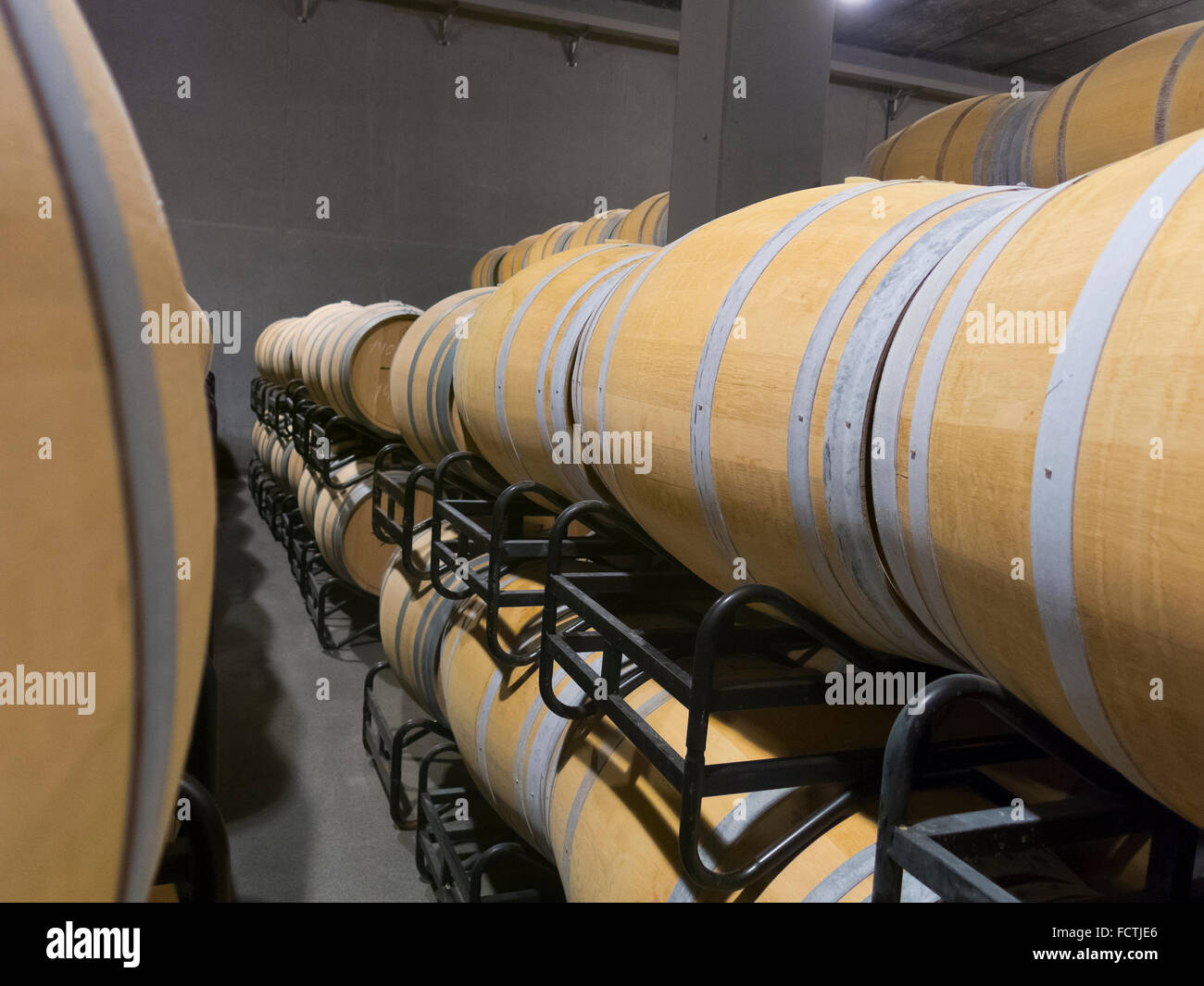Indoor Photo Of Wooden Barrels In Old Winery La Rioja The Largest Wine Producing Region In 