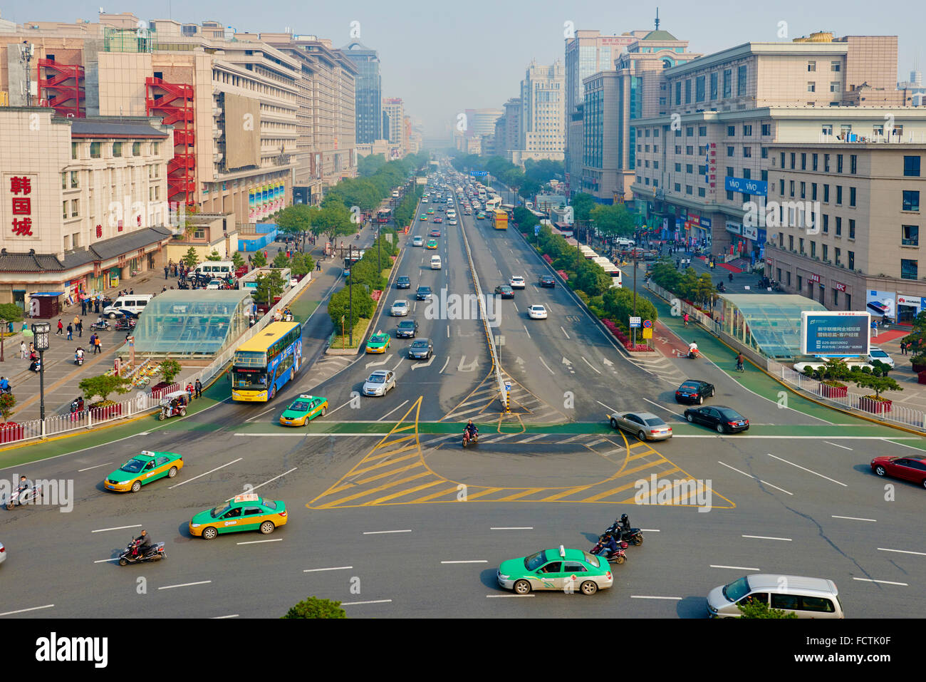 China, Shaanxi province, Xian, Bei Dajie avenue Stock Photo
