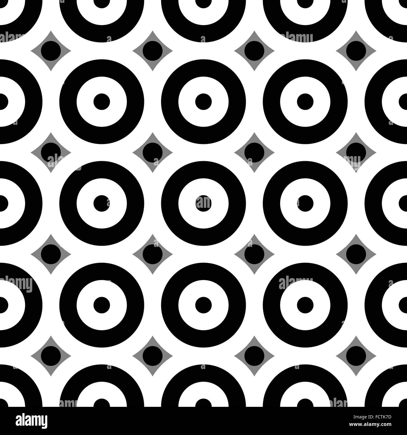 Seamless pattern with concentric circles. Monochrome vector Stock ...