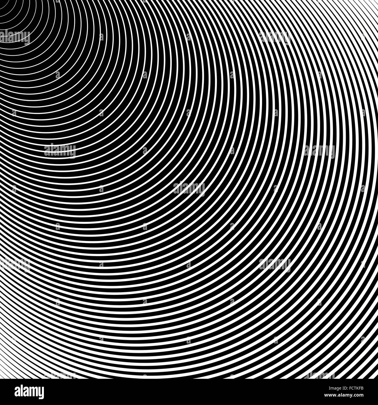 Concentric radiating circles abstract monochrome vector graphic Stock ...